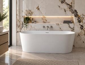 Cada freestanding Bianca Slim, 170 cm, semi-ovală