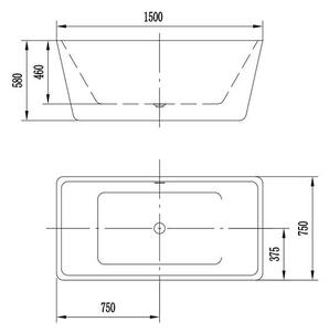 Cada freestanding Nuorra, 150 cm