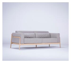 Canapea cu structură din lemn de stejar Gazzda Fawn, 210 cm, gri
