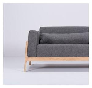 Canapea cu structură din lemn de stejar Gazzda Fawn Plus, 240 cm, gri închis