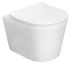 Set vas wc suspendat, Fluminia, Clementina, cu capac quick release si soft close, alb