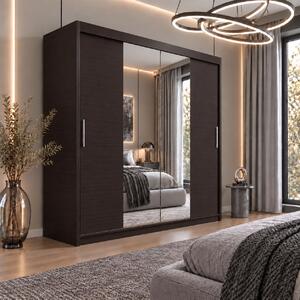 Dressing Alex, 200x60x200cm, cu oglinda, Wenge, Pal 18 mm