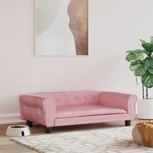 Pat de câini, roz, 95x55x30 cm, catifea