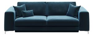 Canapea extensibilă din catifea devichy Rothe, 256 cm, albastru închis