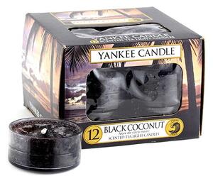 Set 12 lumânări parfumate Yankee Candle Cocos Negru, timp de ardere 4 h