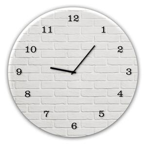 Ceas de perete Styler Glassclock White Brick, ⌀ 30 cm