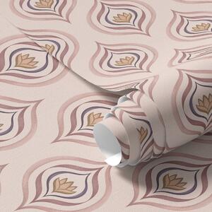 Tapet Motiv ritmic cu o floare pe un fundal pudrat, Tapet flori, a00977 : Uwalls.ro