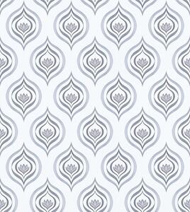 Tapet Motiv cool cu o floare în tonuri de gri-albastru, Tapet flori, a00977v3 : Uwalls.ro