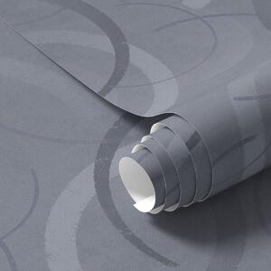 Tapet Semicercuri și cercuri delicate într-o paletă rece de culori gri-albastru, Tapet abstract, a00980 : Uwalls.ro