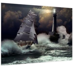 Tablou - Vapor în furtună (70x50 cm)