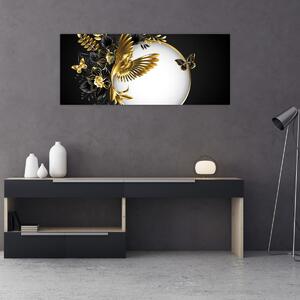 Tablou - Bile cu motive aurii (120x50 cm)