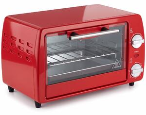 HOMCOM Mini cuptor electric 10L, 750W, cu temperatură reglabilă și timer, 36,5x26x22 cm, roșu | Aosom Romania