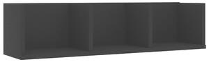 Raft de perete CD-uri, negru, 75 x 18 x 18 cm, lemn prelucrat