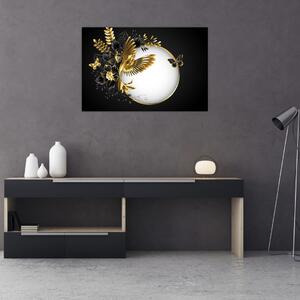 Tablou - Bile cu motive aurii (90x60 cm)