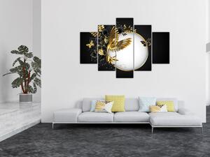 Tablou - Bile cu motive aurii (150x105 cm)