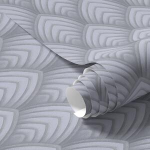 Tapet Arce volumetrice asemănătoare scalei de gri, cu un gradient ușor, Tapet abstract, a00989 : Uwalls.ro