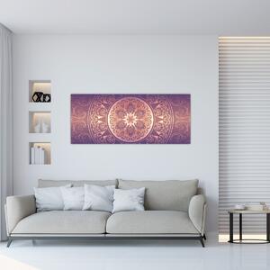 Tablou - Mandala pe gradient violet (120x50 cm)