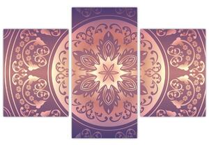 Tablou - Mandala pe gradient violet (90x60 cm)