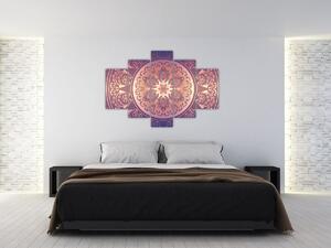Tablou - Mandala pe gradient violet (150x105 cm)