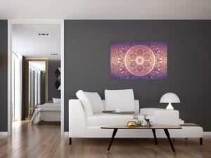 Tablou - Mandala pe gradient violet (90x60 cm)