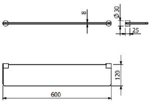 Kludi Vela R raft 60 cm alb-crom 5897305