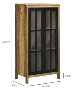 HOMCOM Dulap pentru Bucătărie Modern cu Uși din Sticlă, Ideal pentru Sufragerie și Birou, Design Contemporan, Alb | Aosom Romania