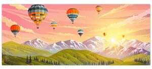 Tablou - Baloane deasupra unui peisaj (120x50 cm)