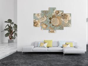 Tablou - Flori aurii (150x105 cm)