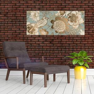 Tablou - Flori aurii (120x50 cm)