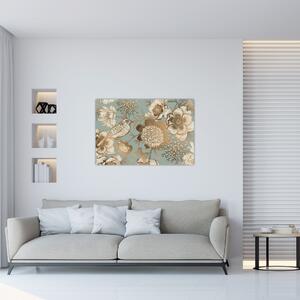 Tablou - Flori aurii (90x60 cm)