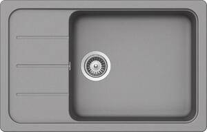 Chiuveta bucatarie Schock Formhaus D-100LS Cristalite Croma 780 x 500 mm, granit, reversibila, montare pe blat, gri