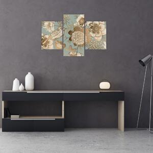 Tablou - Flori aurii (90x60 cm)