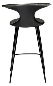Scaun bar din piele artificială DAN–FORM Denmark Flair, negru, înălțime 90 cm