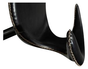 Scaun bar din piele artificială DAN–FORM Denmark Flair, negru, înălțime 90 cm