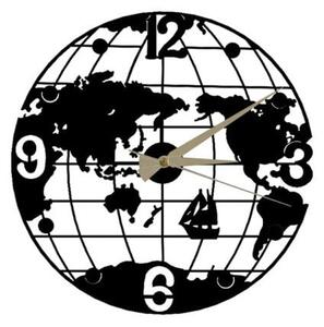 Ceas de perete Globe Clock, ⌀ 50 cm, negru