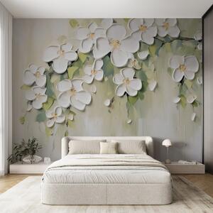 Tapet O ramură cu flori, Fototapet 3D, Fototapet 3D Flori, w04978 : Uwalls.ro