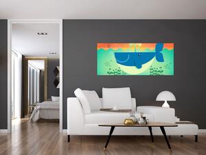 Tablou - Balena veselă (120x50 cm)