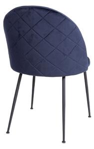 Set 2 scaune cu picioare negre House Nordic Geneve, albastru