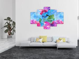 Tablou - Valuri colorate (150x105 cm)