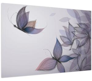 Tablou - Fluturi desenați (90x60 cm)