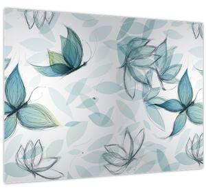 Tablou - Fluturași albaștri (70x50 cm)