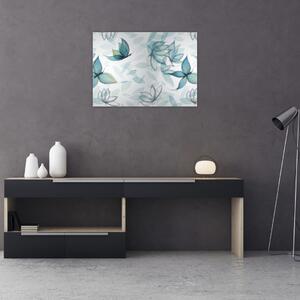 Tablou - Fluturași albaștri (70x50 cm)