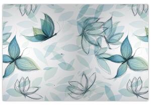 Tablou - Fluturași albaștri (90x60 cm)