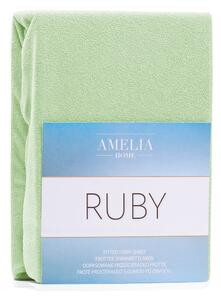 Cearceaf elastic AmeliaHome Ruby, 200 x 80-90 cm, verde deschis