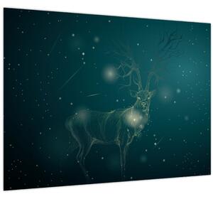Tablou - Cerb magic noaptea (70x50 cm)