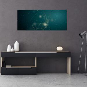 Tablou - Cerb magic noaptea (120x50 cm)