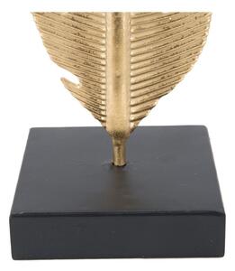 Sfeșnic decorativ Mauro Ferretti Feather, înălțime 34 cm, auriu