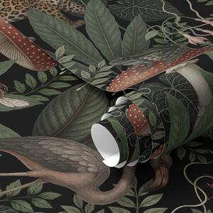 Tapet Locuitori ai junglei nocturne, în vegetație luxuriantă și detaliată, Tapet natura, a00896 : Uwalls.ro