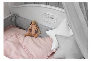 Lenjerie de pat din in pentru copii BELLAMY Dusty Pink, 100 x 135 cm, roz