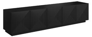 Comodă TV Asha 200 cm cu 5 uși - negru mat